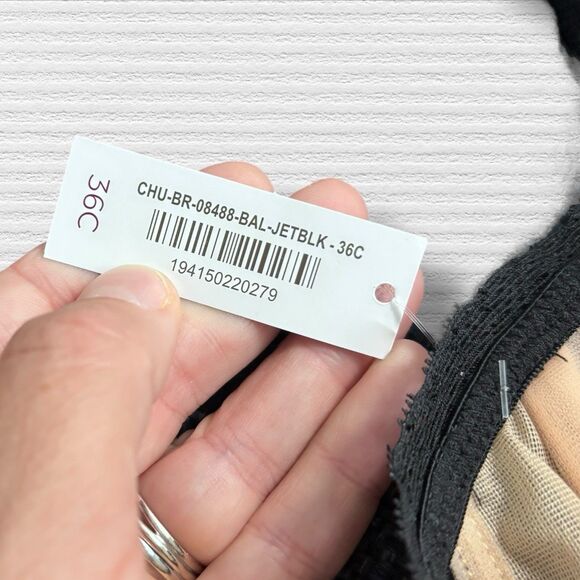 Adore Me Chu Balconette 36C Jet Black Lace Bra NWT Underwire Sexy Lingerie - Picture 4 of 6